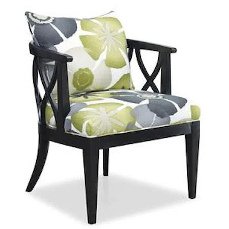 Contemporary X Lattice Chair with Loose Pillow Back